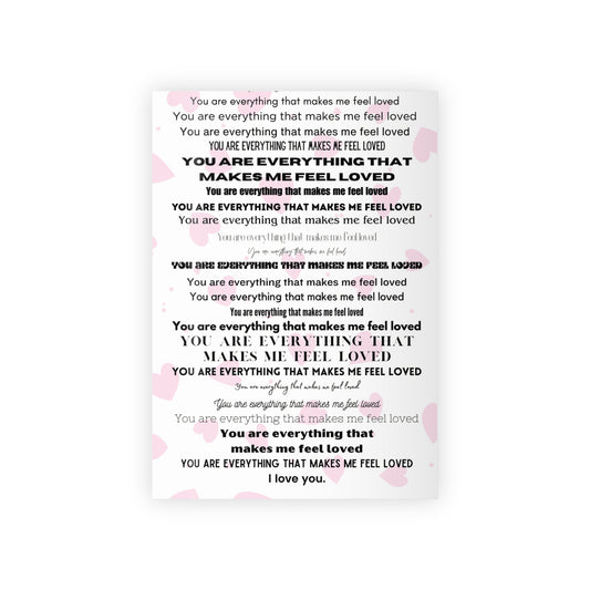 Gift Wrapping Paper Rolls "You are everything that makes me feel loved", RED HEARTS - 1pc