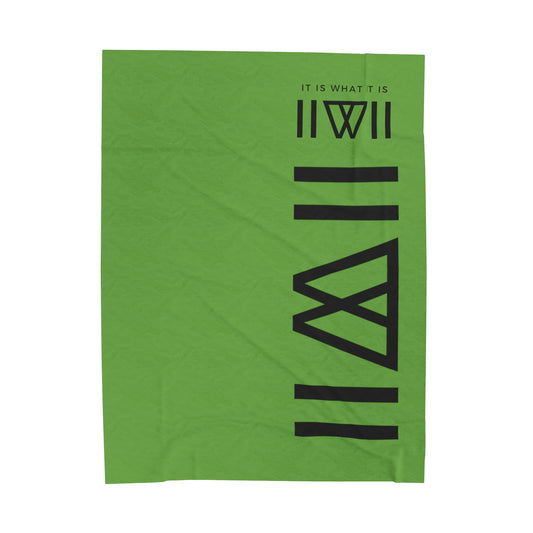 Blanket Cover Bed Spread - IIWII branded *GREEN* Velveteen Plush Blanket