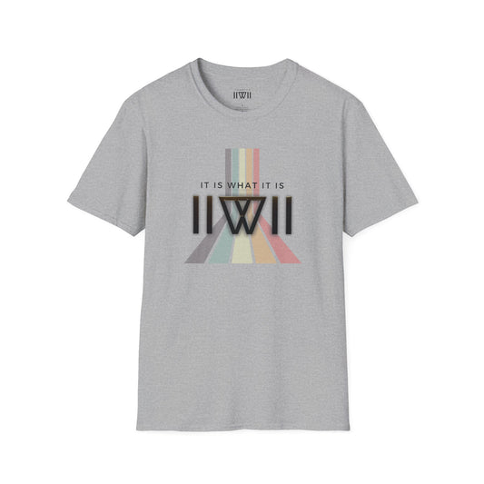 T-Shirt - The Big Logo - IIWII "It Is What It Is" pastel rainbow Unisex Soft style T-Shirt tee